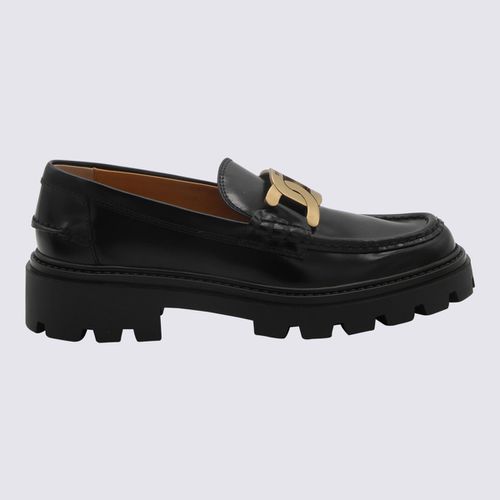 Tod's Black Leather Loafers - Tod's - Modalova