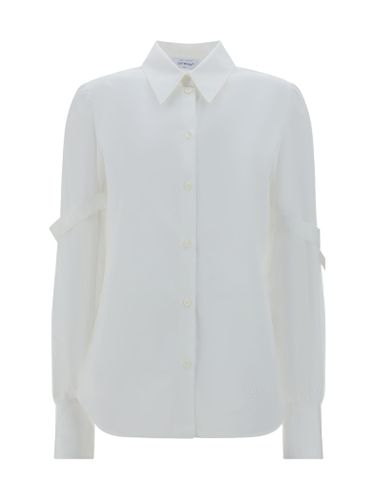 Popeline Shirt With Straps - Off-White - Modalova