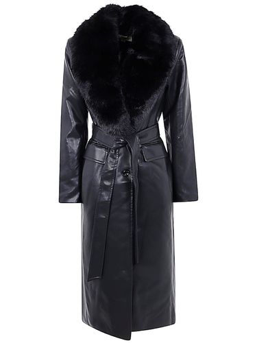 Faux Leather Robe Coat W Fx Fur Collar - MICHAEL Michael Kors - Modalova