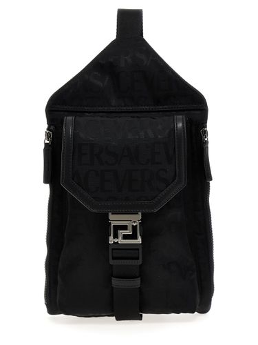 Technical Fabric Backpack With Logo - Versace - Modalova