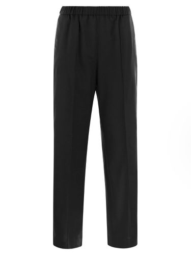 Bistretch Wool Jogging Trousers With Filo Diamante - Fabiana Filippi - Modalova