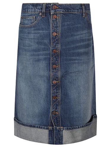 Placket Detail Denim Skirt - Victoria Beckham - Modalova