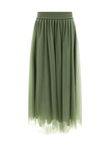 Midi Tulle Skirt In Olive Green - Fabiana Filippi - Modalova