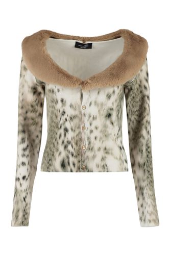 Blumarine Faux Fur Collar Cardigan - Blumarine - Modalova