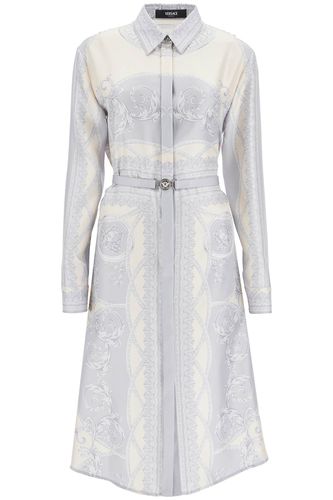 Versace Printed Silk Shirt Dress - Versace - Modalova