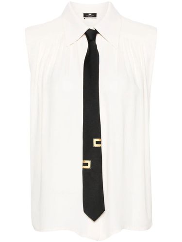 Sleeveless Shirt With Tie - Elisabetta Franchi - Modalova