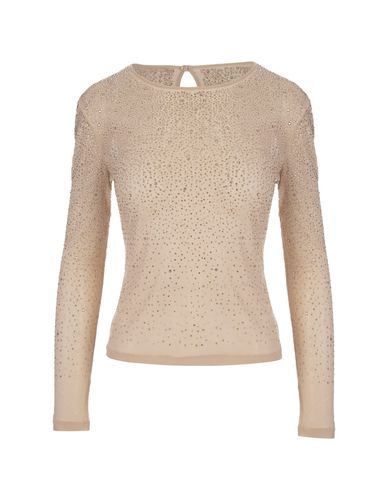 Beige Tulle Top With Crystals - Ermanno Scervino - Modalova