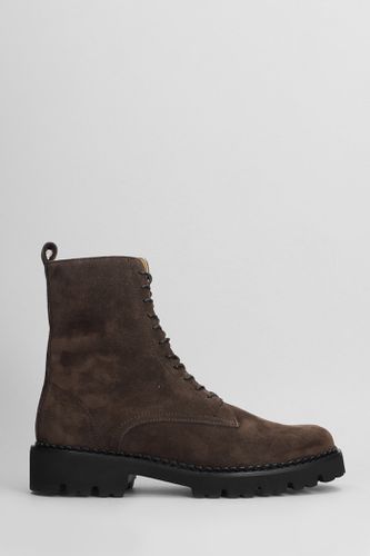 Combat Boots In Dark Brown Suede - Fabio Rusconi - Modalova