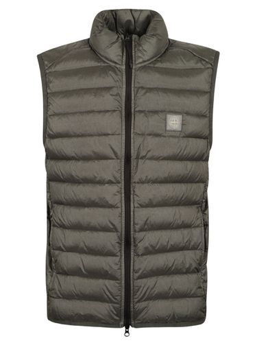 High-neck Logo Patched Sleeveless Padded Jacket - Stone Island - Modalova