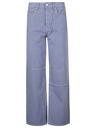 Ganni Blue Cotton Denim Jeans - Ganni - Modalova