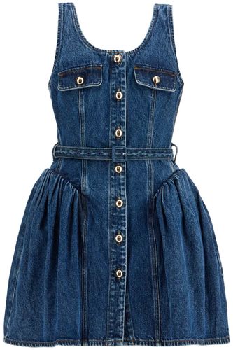 Flared Denim Mini Dress - self-portrait - Modalova