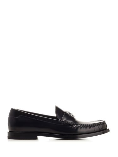 Black Brushed Leather Loafer - Dolce & Gabbana - Modalova