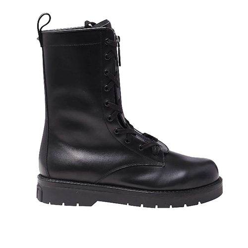 Garavani Combat Leather Boots - Valentino Garavani - Modalova