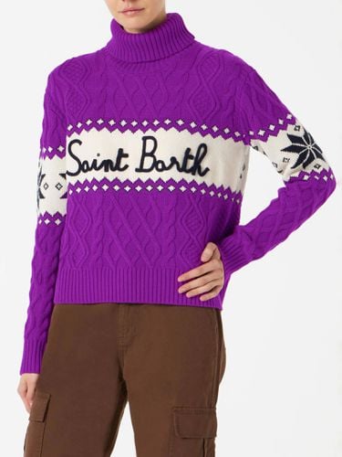 Woman Half-turtleneck Sweater With Saint Barth Lettering - MC2 Saint Barth - Modalova