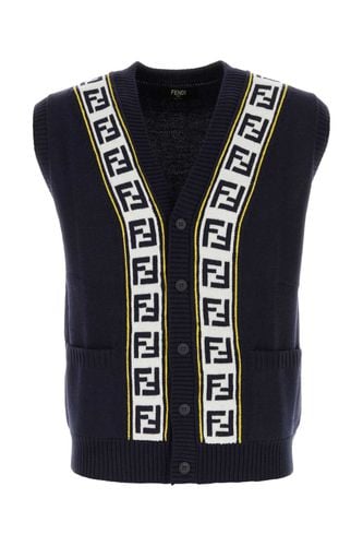 Fendi Navy Blue Wool Vest - Fendi - Modalova