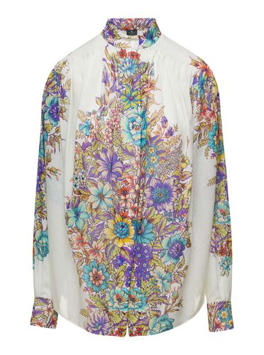 Multicolored Floral Print Blouse In Cotton Woman - Etro - Modalova