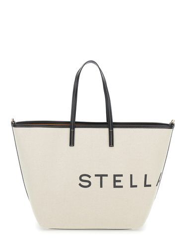 Tote Bag With Contrasting Logo Lettering In Cotton Blend Woman - Stella McCartney - Modalova
