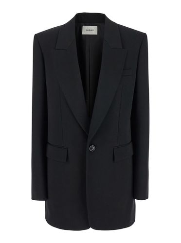 Single-breastet Jacket With Peak Revers In Wool Woman - Saint Laurent - Modalova