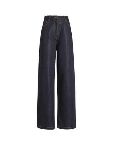 Navy Lurex Denim Baggy Jeans - Etro - Modalova