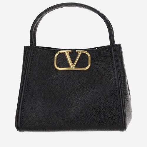 Alltime Medium Handbag In Garnet Calfskin - Valentino Garavani - Modalova