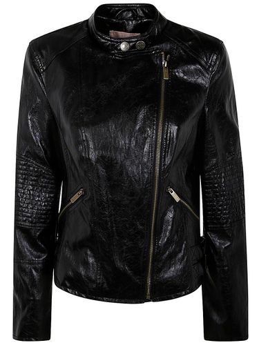 Zipped Faux Leather Biker Jacket - TwinSet - Modalova