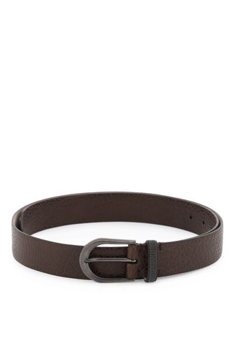 Leather Belt With Detailed Buckle - Brunello Cucinelli - Modalova