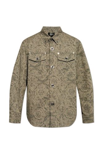 Barocco Jacquard Long-sleeved Overshirt - Versace - Modalova