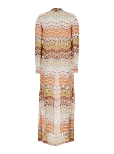 Multicolor Long Dress With Decorative Sequins And Zig Zag Motif In Viscose Blend Woman - Missoni - Modalova