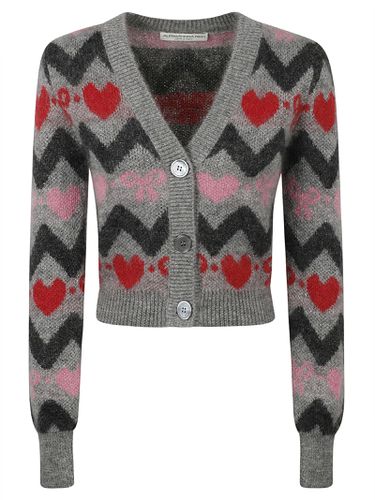 Knitted Mohair Cardigan - Alessandra Rich - Modalova