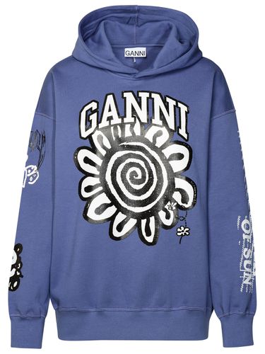 Isoli Flower Blue Cotton Sweatshirt - Ganni - Modalova