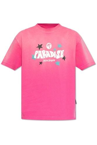 Paradise Printed Crewneck T-shirt - Palm Angels - Modalova