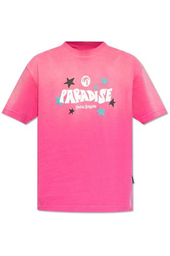 Paradise Printed Crewneck T-shirt - Palm Angels - Modalova