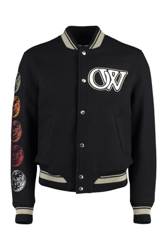 Varsity Wool Bomber Jacket - Off-White - Modalova