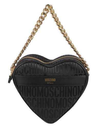 Jacquard Logo Heart Shoulder Bag - Moschino - Modalova