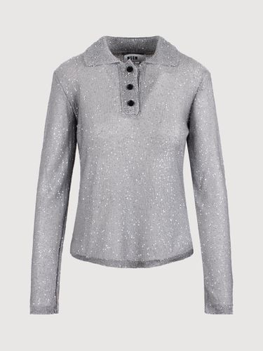 Msgm Embellished Knit Polo - MSGM - Modalova