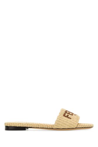 Fendi Raffia Signature Slippers - Fendi - Modalova