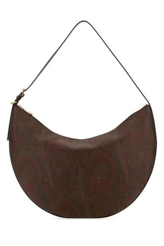 Printed Canvas Big Hobo Essential Shoulder Bag - Etro - Modalova