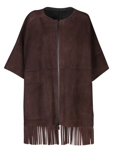 Parosh Dark Brown Suede Cape - Parosh - Modalova