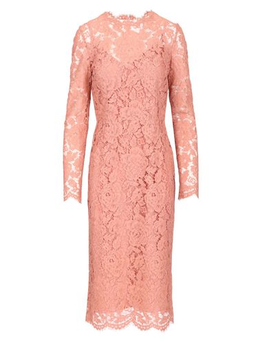 Lace Pencil Longuette Dress - Dolce & Gabbana - Modalova