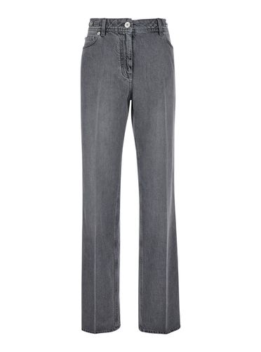 Five-pocket Straight Jeans In Cotton Denim Woman - Versace - Modalova