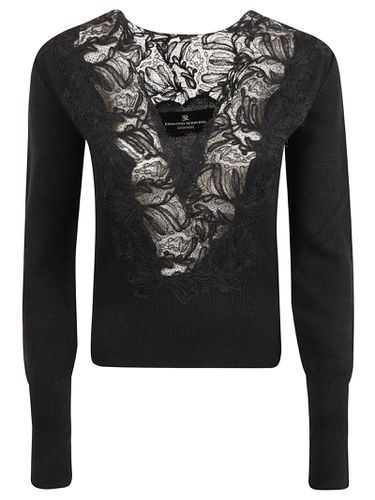 Laced V-neck Sweater - Ermanno Scervino - Modalova