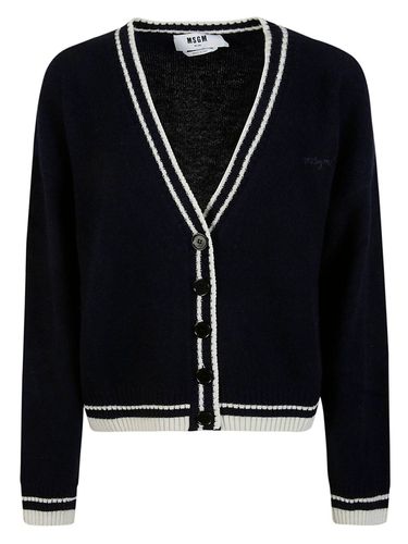 MSGM Striped-edge V-neck Cardigan - MSGM - Modalova