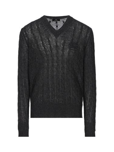 Logo-embroidered V-neck Knitted Jumper - Etro - Modalova