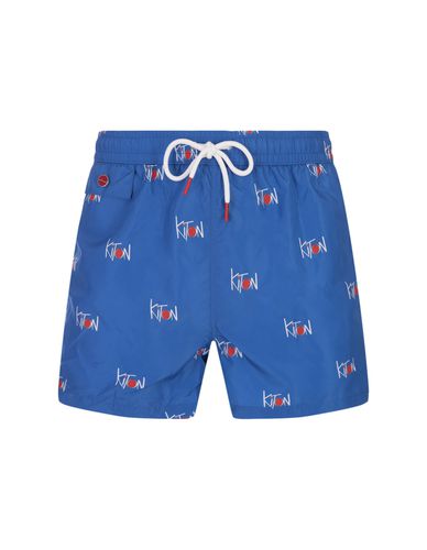 Swim Shorts With All-over Logo - Kiton - Modalova