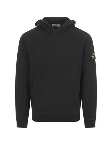 Black Sweatshirt With Lined Hoodie - Stone Island - Modalova
