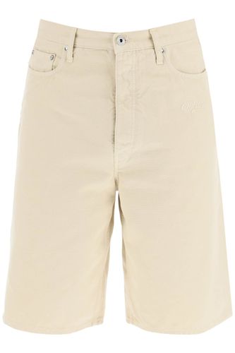 Cotton Utility Bermuda Shorts - Off-White - Modalova