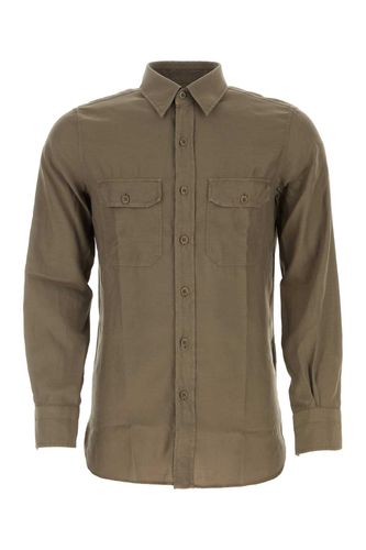 Army Green Cupro Blend Shirt - Tom Ford - Modalova