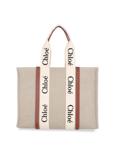 Chloé woody Midi Tote Bag - Chloé - Modalova