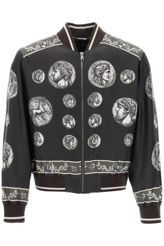 Bomber Jacket With Monete Pattern - Dolce & Gabbana - Modalova