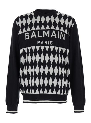 Diamond Logo Jacquard Sweater - Balmain - Modalova